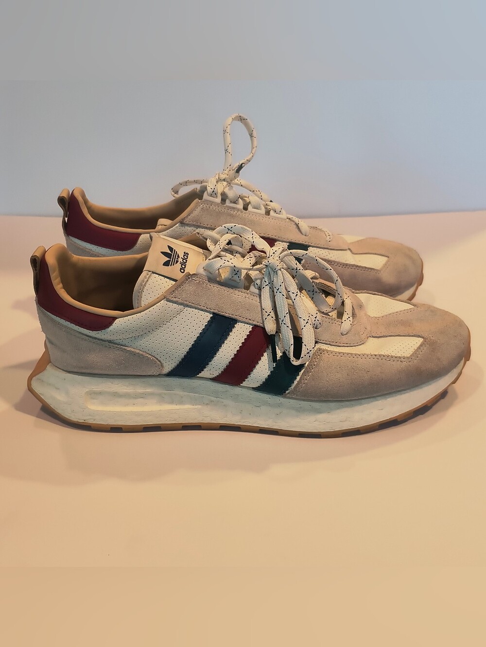 adidas Originals Retropy E5 Men's Sneakers Size 13 Off-White Burgundy Navy GW163